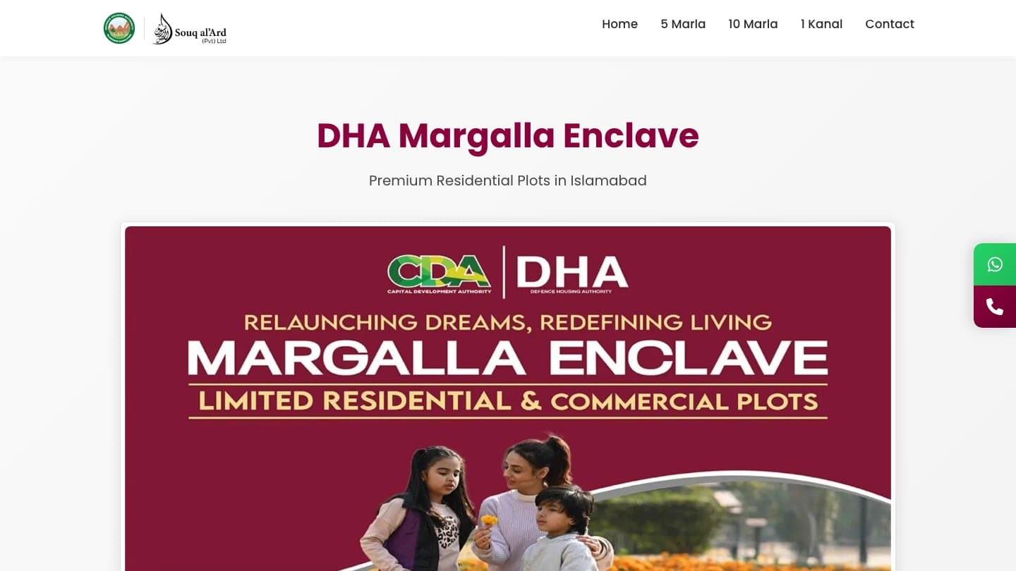 DHA Margalla Enclave homepage